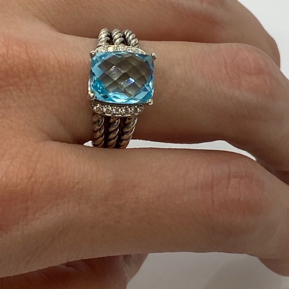 DAVID YURMAN Sterling Silver Petite Blue Topaz